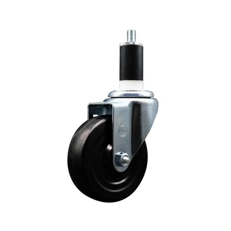 Service Caster 4'' Soft Rubber Wheel Swivel 1-3/8'' Expanding Stem Caster SCC-EX20S414-SRS-138